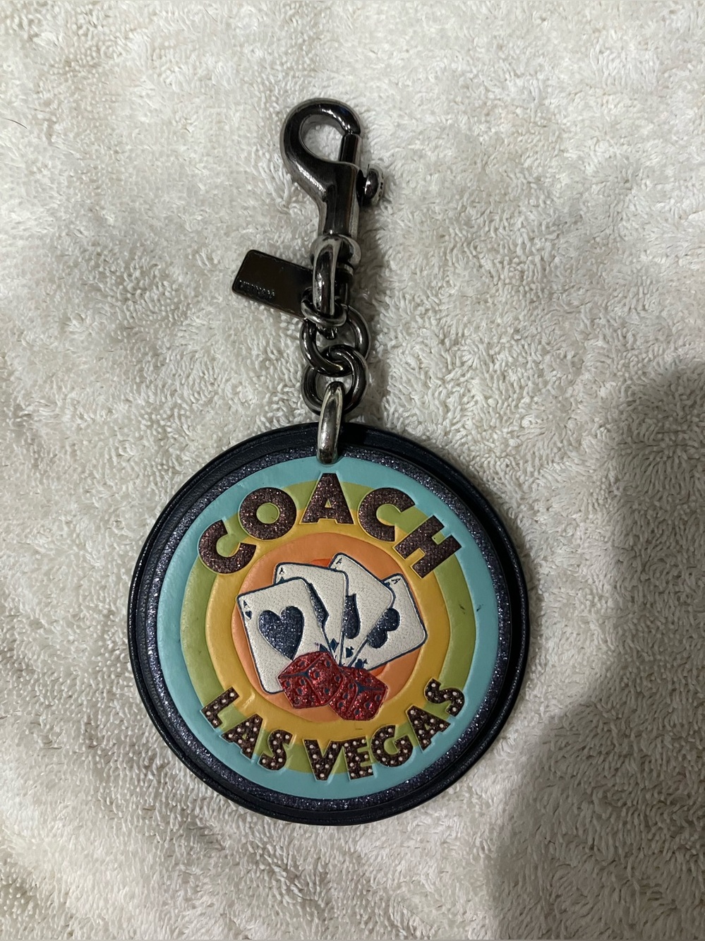 Coach Multicolor Las Vegas Poker Round Bag Charm